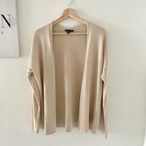 Eileen Fisher Organic Linen / Cotton Cardigan Open Sweater XXS Oversized